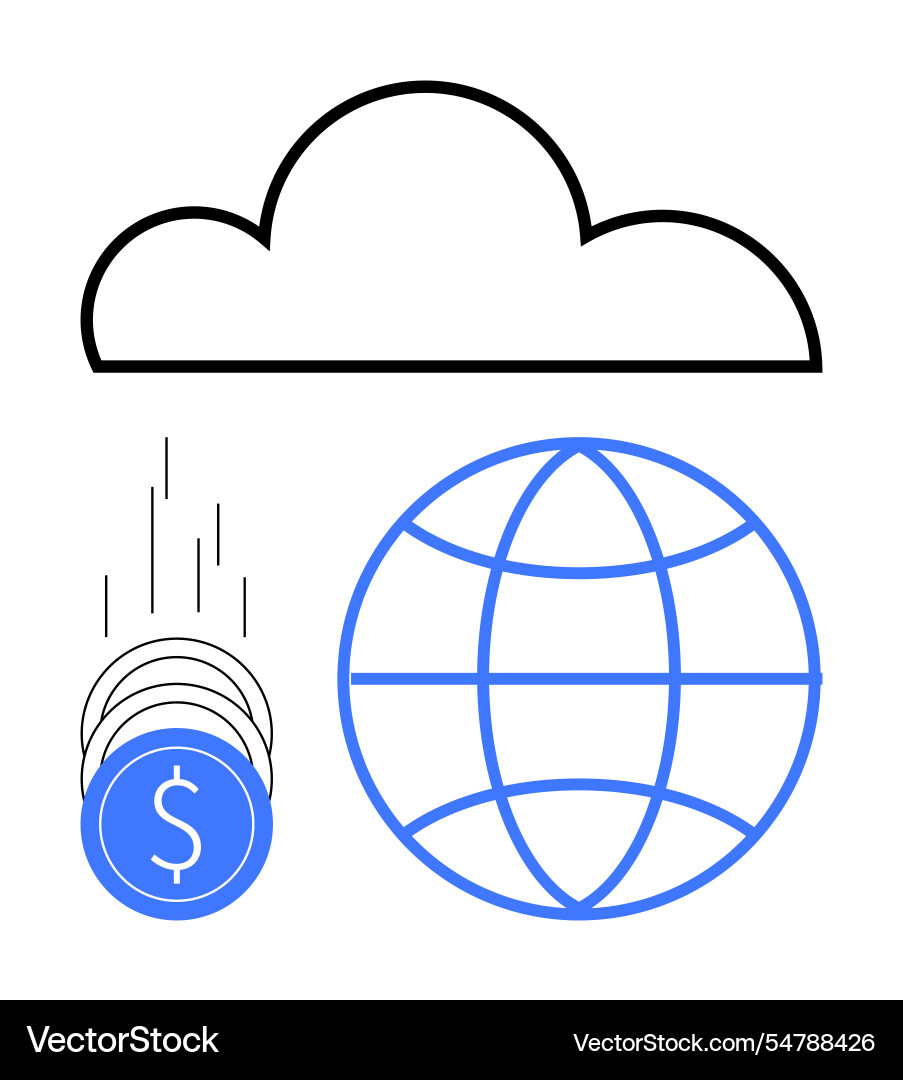 Cloud computing with global connectivity Cloud computing with global connectivity vector image