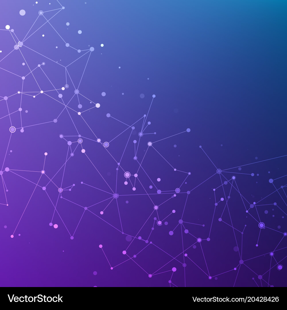 Connection structure particles in space abstract vector image