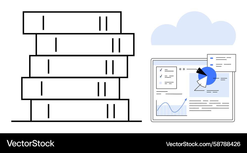 Digital data management with cloud storage Vector Image