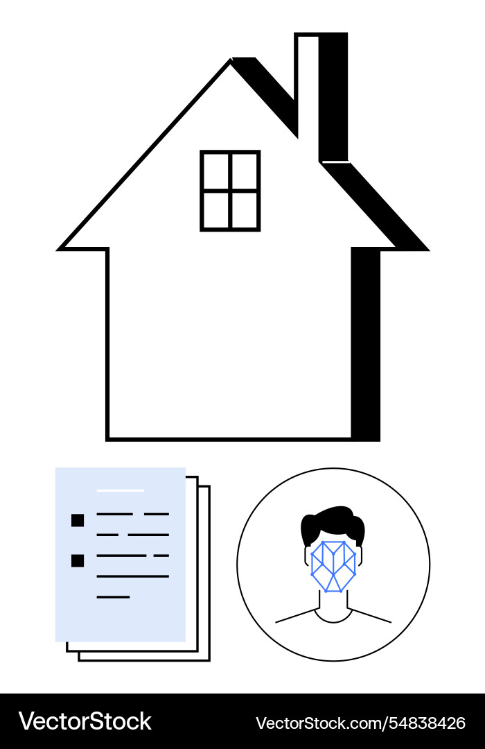 Digital identity verification concept with facial Digital identity verification concept with facial vector image