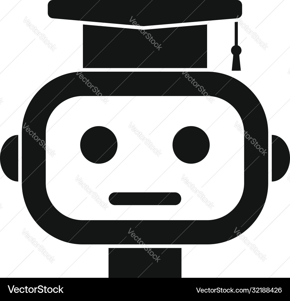 Graduated ai robot icon simple style Graduated ai robot icon simple style vector image