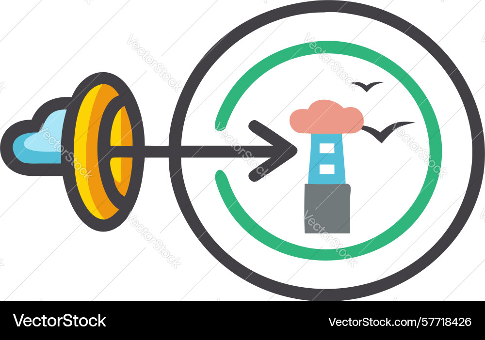 Lighthouse and sound wave icon for communication Vector Image