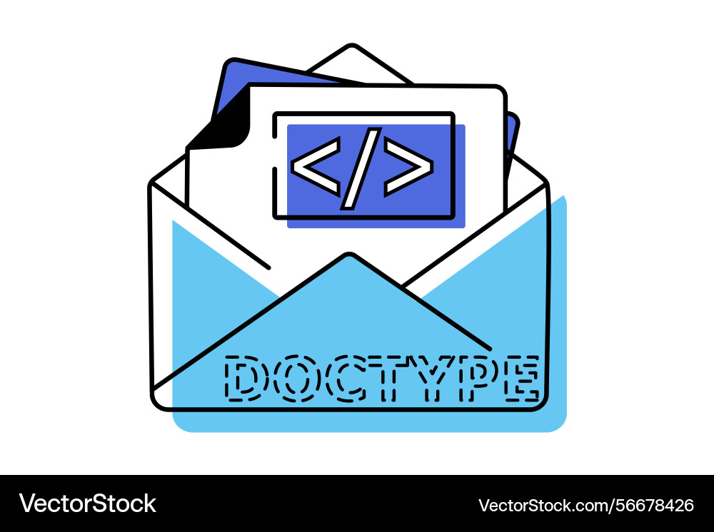 Scalable line icon showing coding email mail Scalable line icon showing coding email mail vector image