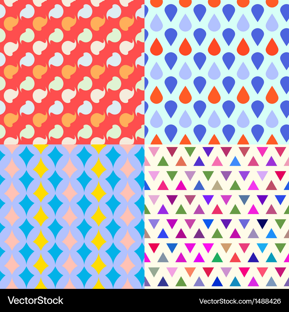 Set of four seamless patterns Vector Image
