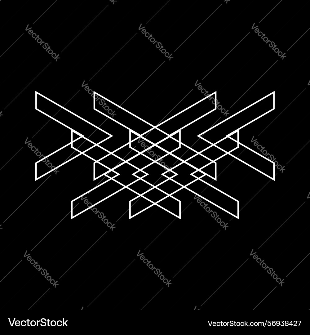 Abstract geometric line art pattern and symbol Vector Image