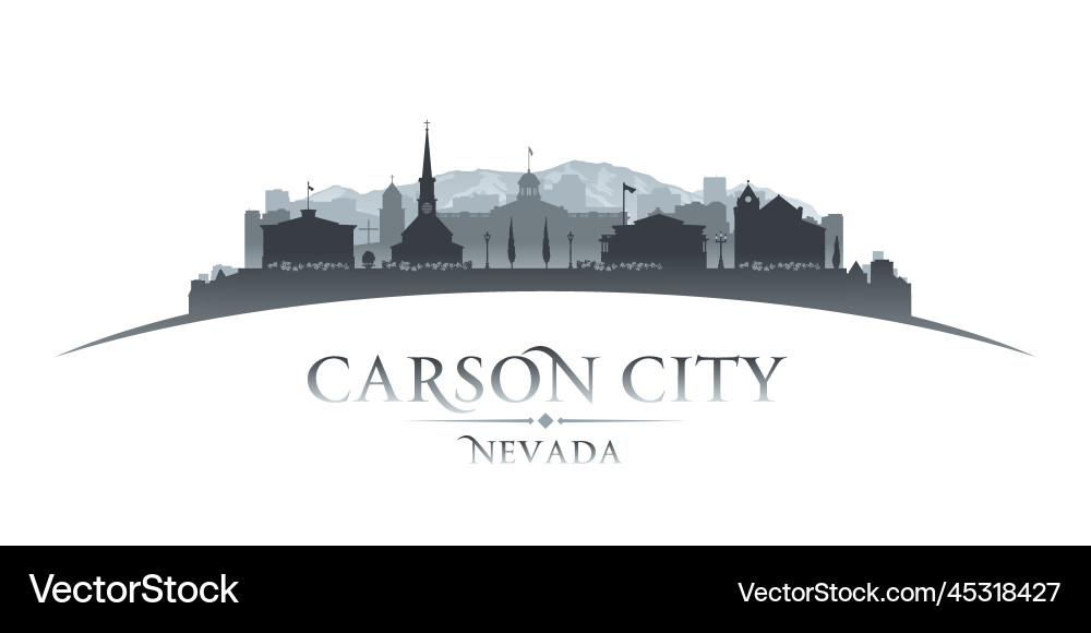Carson city nevada silhouette white Vector Image