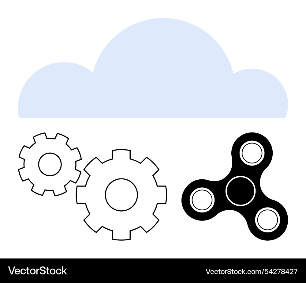 Cloud computing concept with gears and fidget Cloud computing concept with gears and fidget vector image