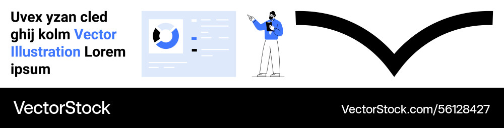 Data analyst presenting statistics with graphs Data analyst presenting statistics with graphs Vector Image