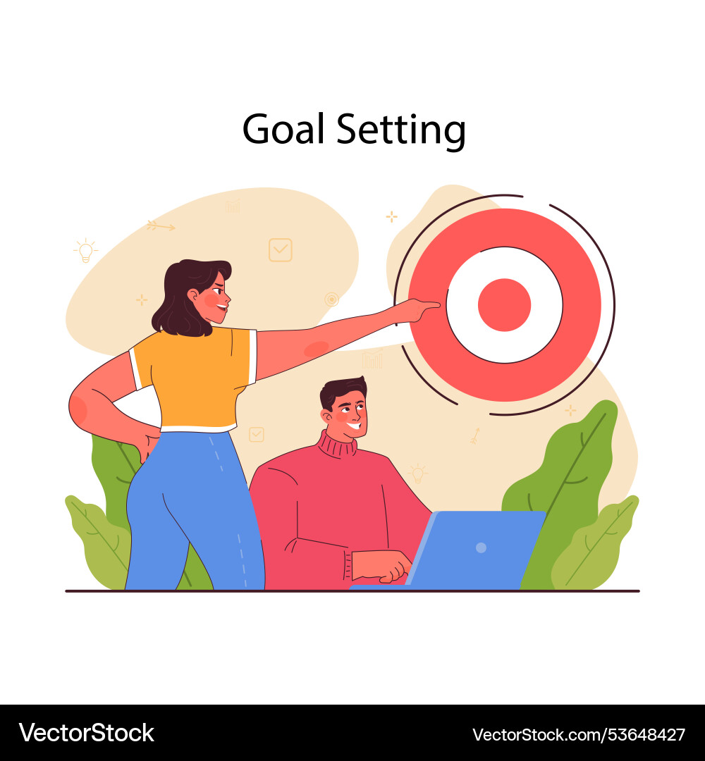Goal setting idea of strategy development vector image