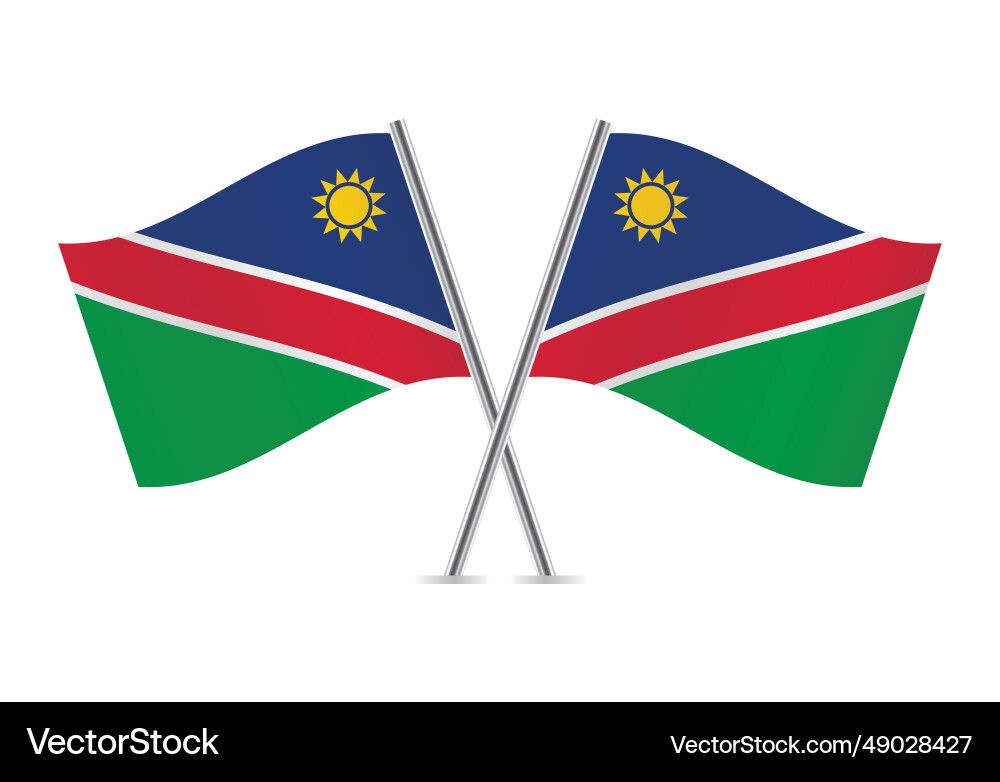 Namibia gekreuzte Flaggen Namibia gekreuzte Flaggen vektorbild
