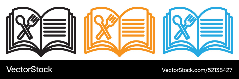 Recipe book logo set collection for web app ui Vector Image