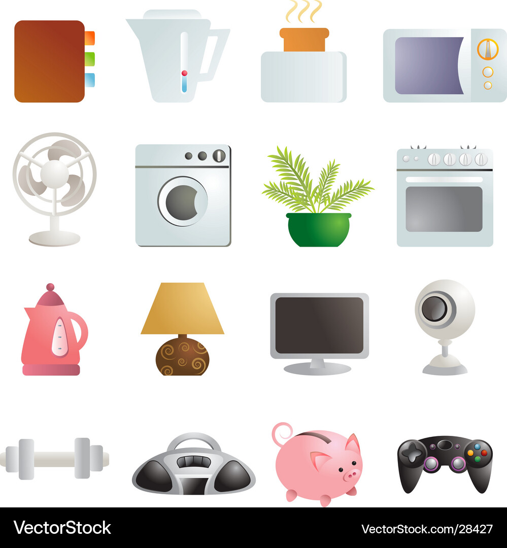 Six Objects Vector Image