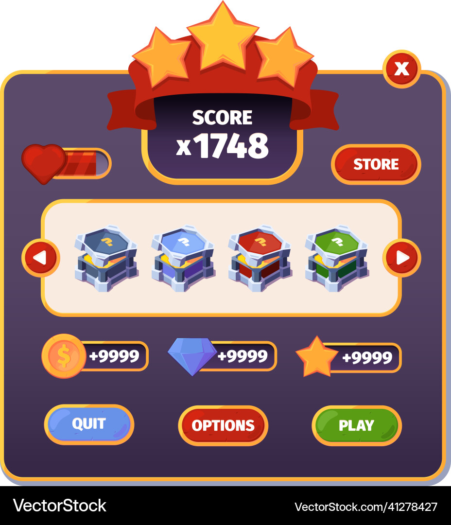Ui game interface interactive frames for choice Ui game interface interactive frames for choice vector image