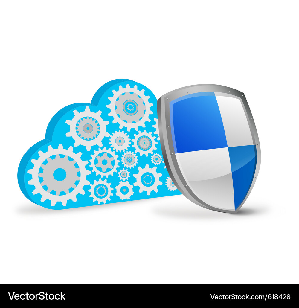 Cloud Computing Security Vector Image