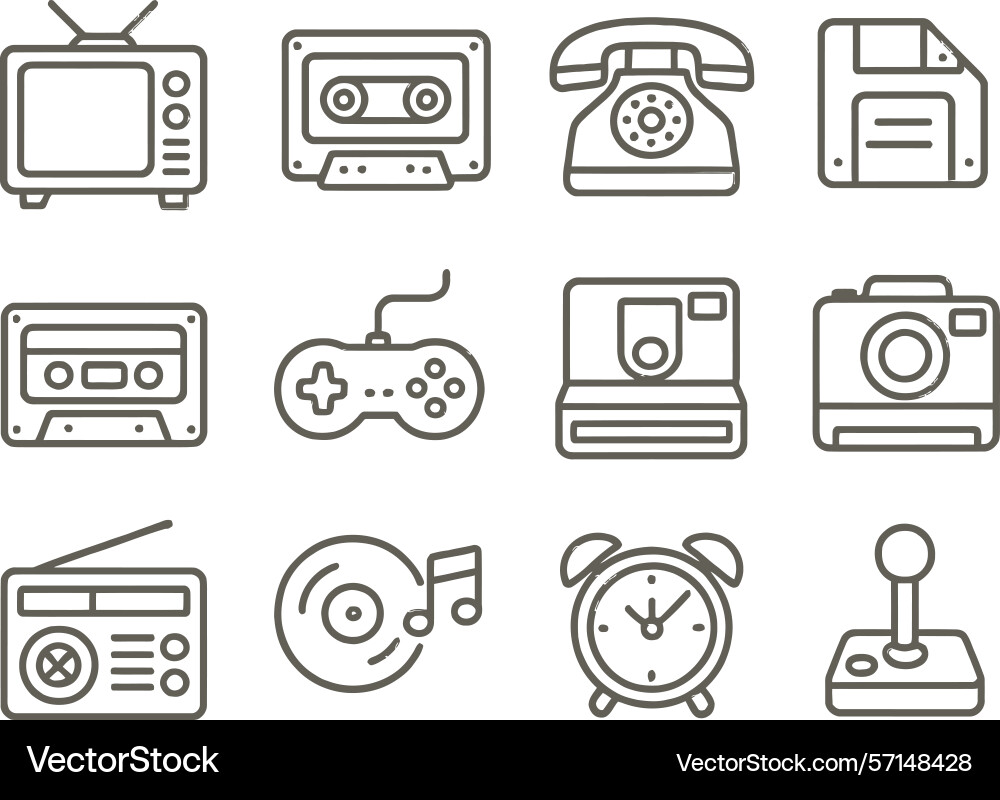 Collection of line icons representing Collection of line icons representing vector image