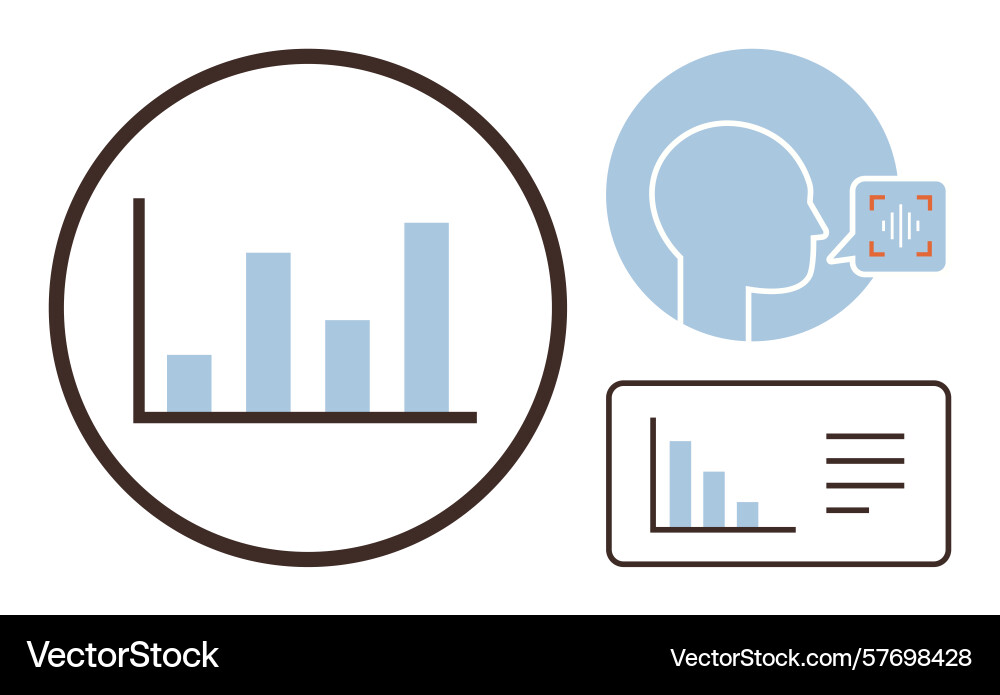Data analysis concept with graphs voice Data analysis concept with graphs voice Vector Image