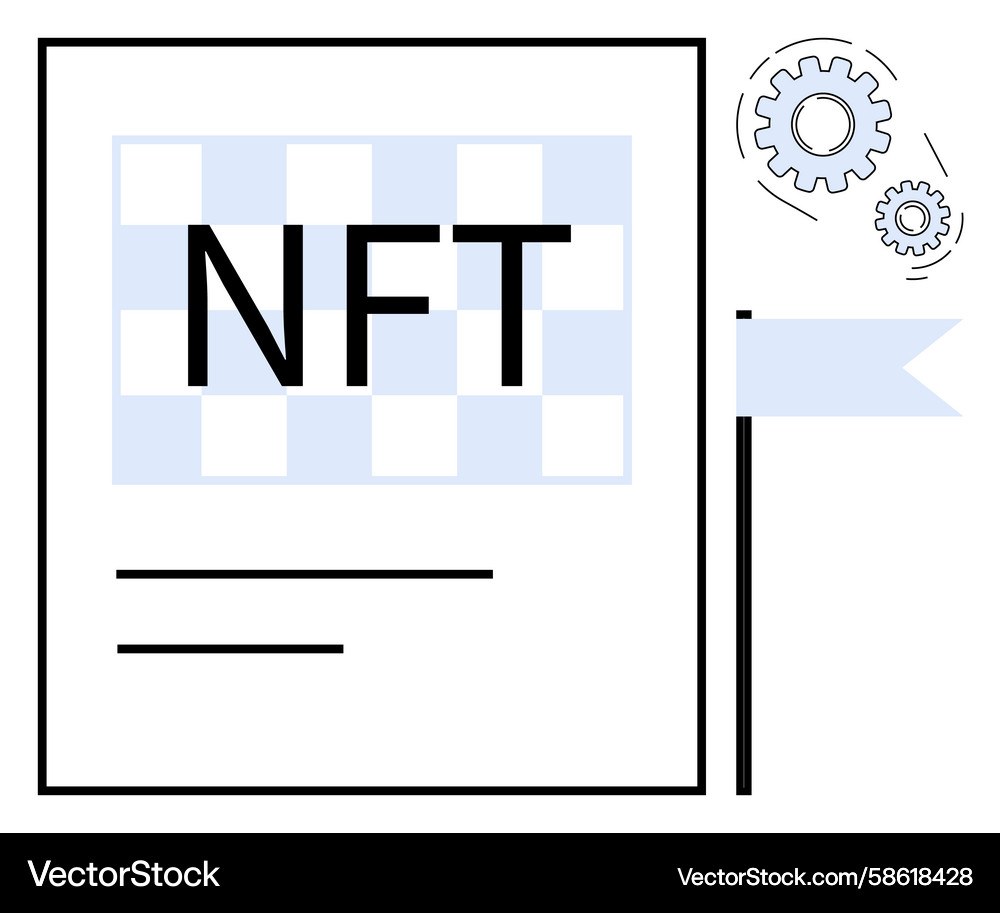 Digital nft certificate with checkered design Vector Image