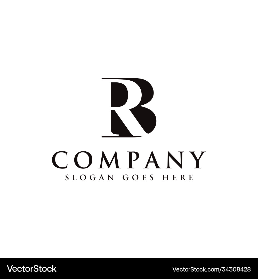 Initial letter logo b and r rb bl monogram vector image