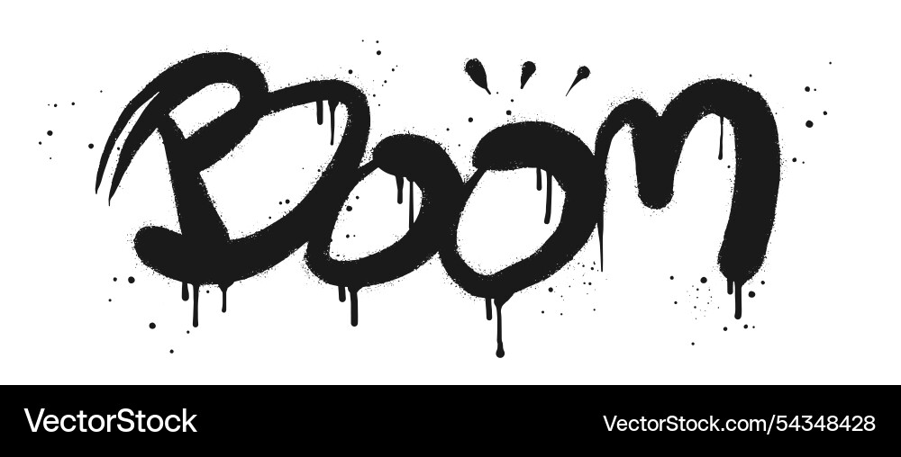Satz von sprühgemalten Graffiti Boom Wort Satz von sprühgemalten Graffiti Boom Wort vektorbild