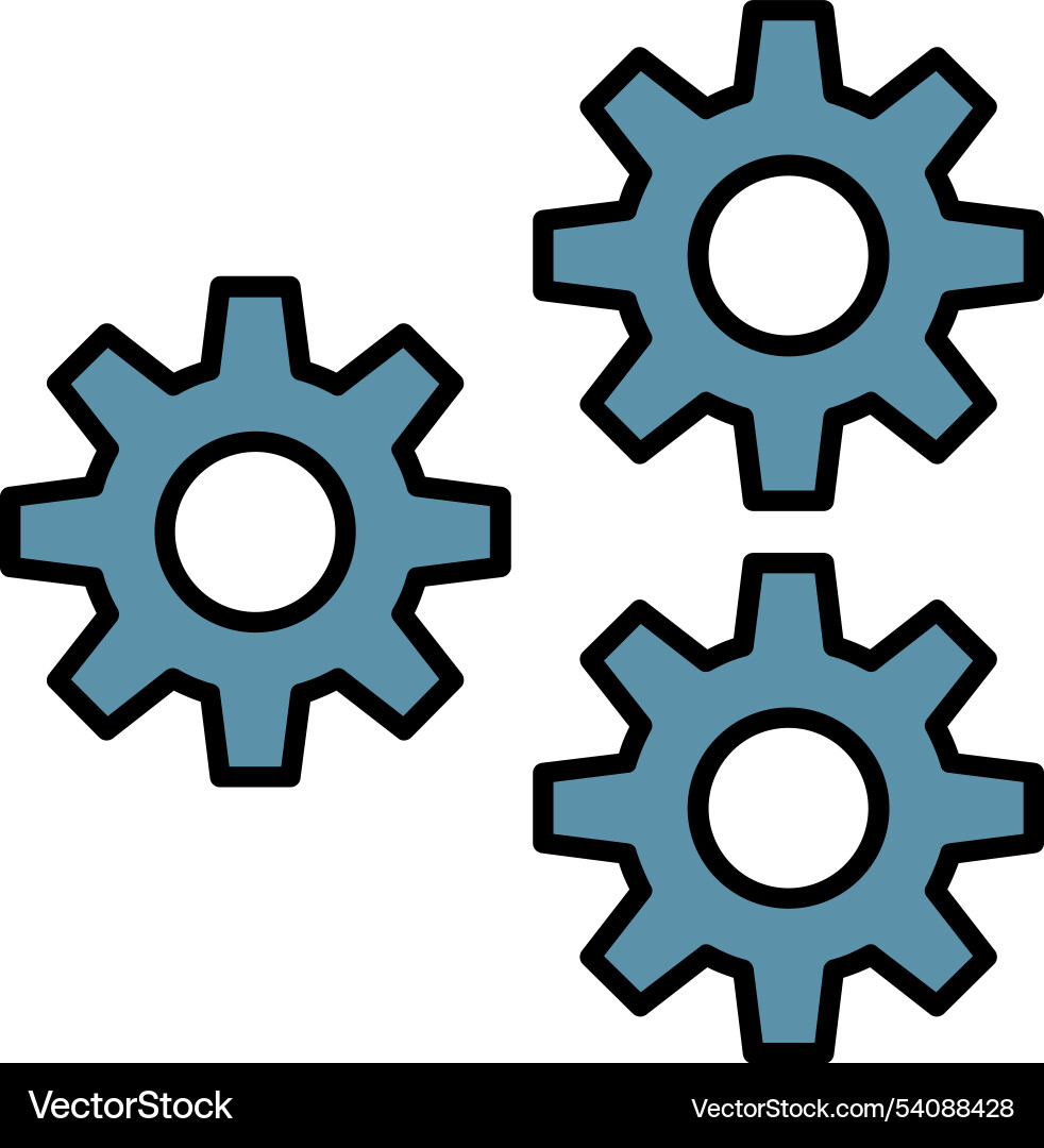 Setting line filled icon design Vector Image