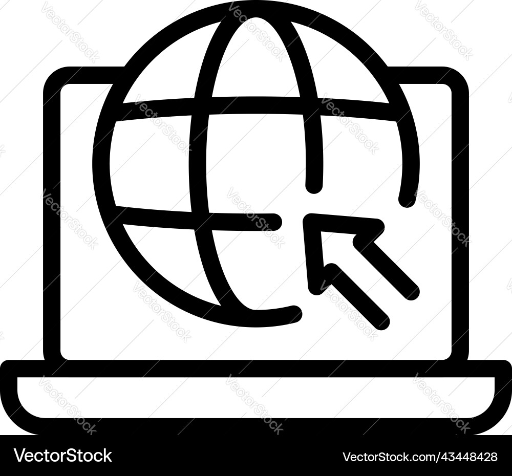 Web surf code icon outline business build Vector Image