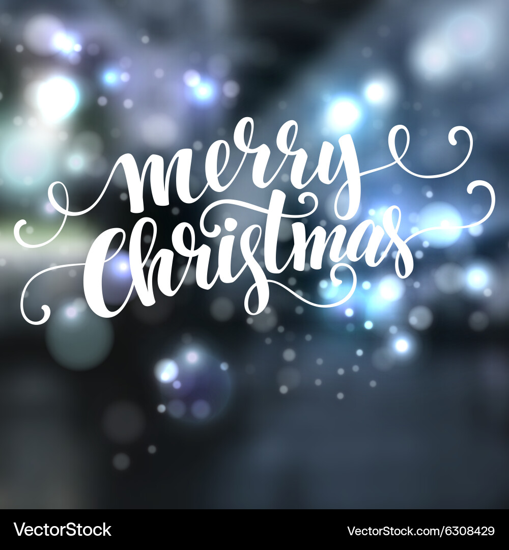Christmas text design on bokeh background vector image
