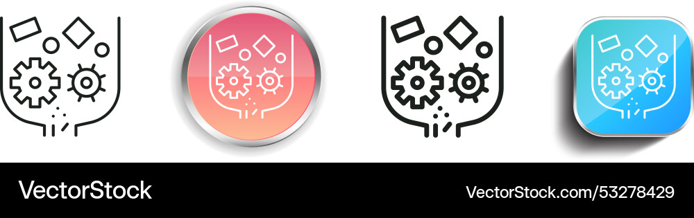 Crusher icon thin linear regular and button style Crusher icon thin linear regular and button style vector image