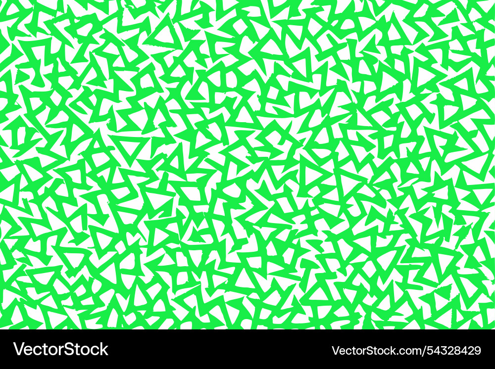 Green seamless pattern with white triangles Vector Image