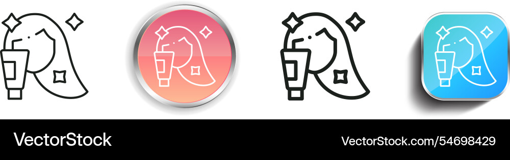 Hair mask icon thin linear regular and button Hair mask icon thin linear regular and button vector image