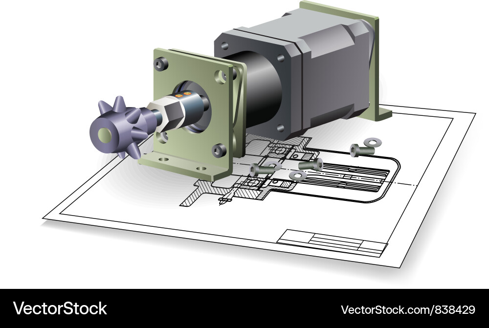 Mechanical Components Assembly vector image