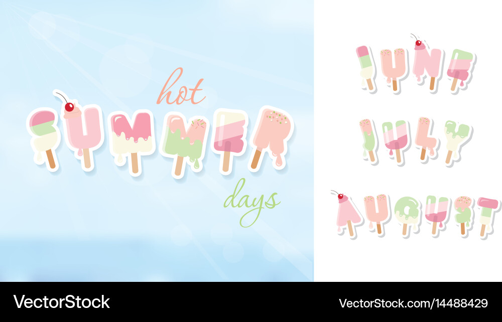 Pastel Ice Cream Summer Background Vector Image