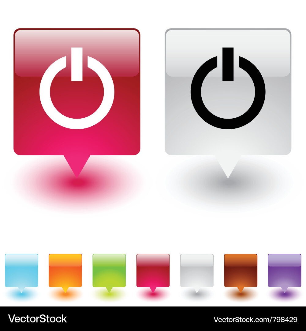 Power square button vector image
