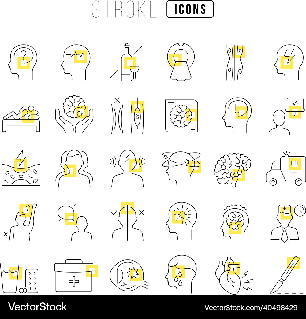 Set of linear icons stroke Set of linear icons stroke vector image