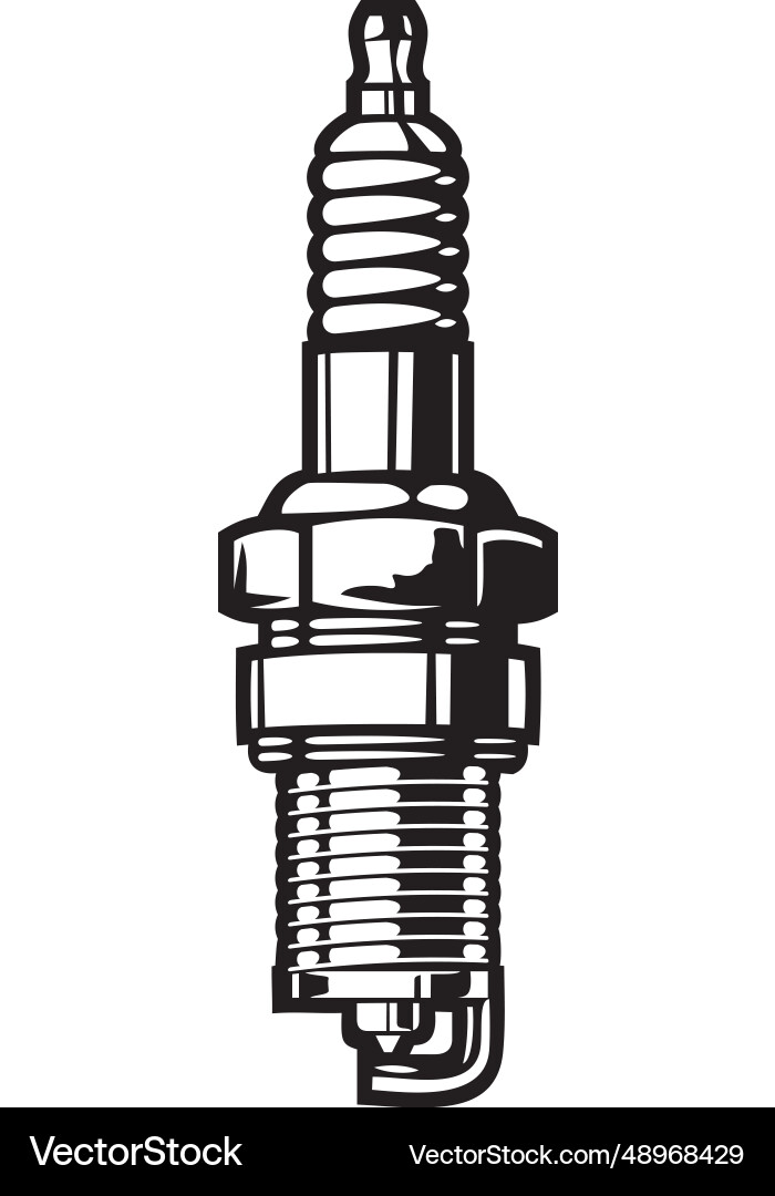 Spark plug black and white Royalty Free Vector Image