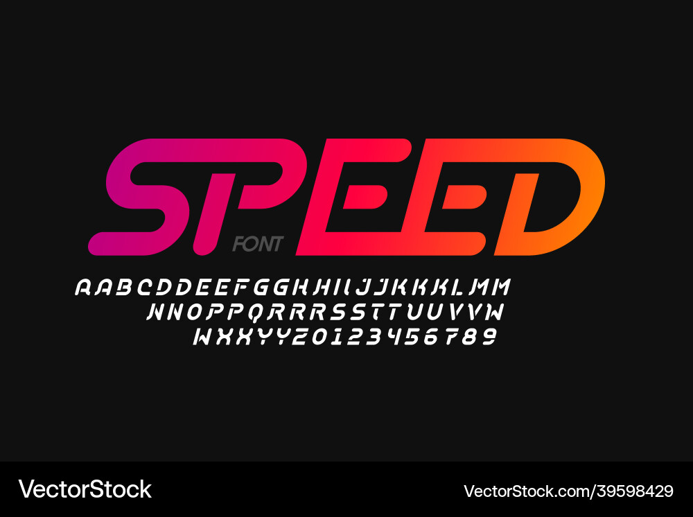 Speed Font: Dynamic Typography Vector Image