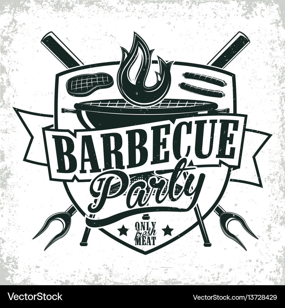 Vintage Barbecue Emblem Vector Image