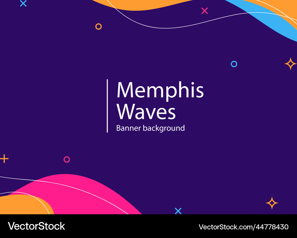 Abstract background with memphis waves design Vector Image
