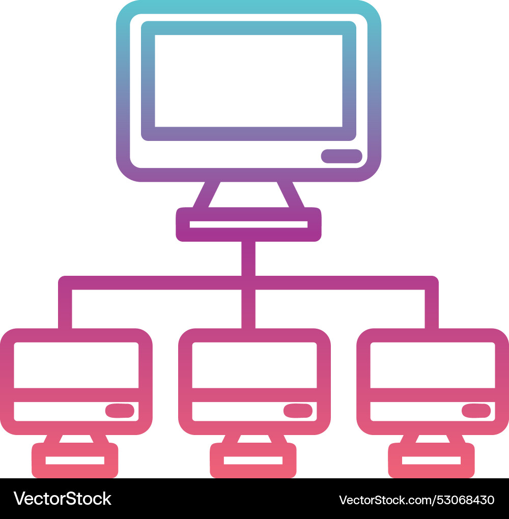 Computer-Netzwerkleitung Gradienten-Design Vektorbild