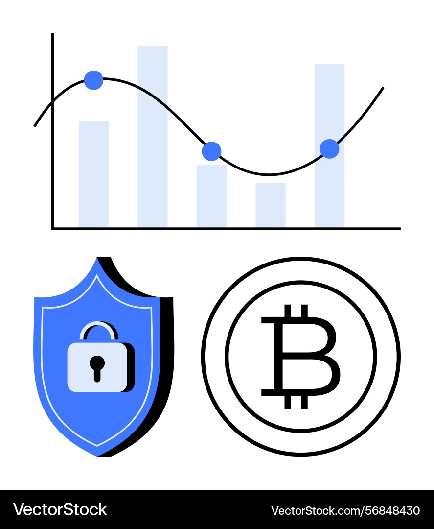 Data analytics blockchain security Data analytics blockchain security vector image