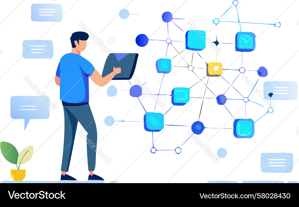 Data Network Control Vector Image