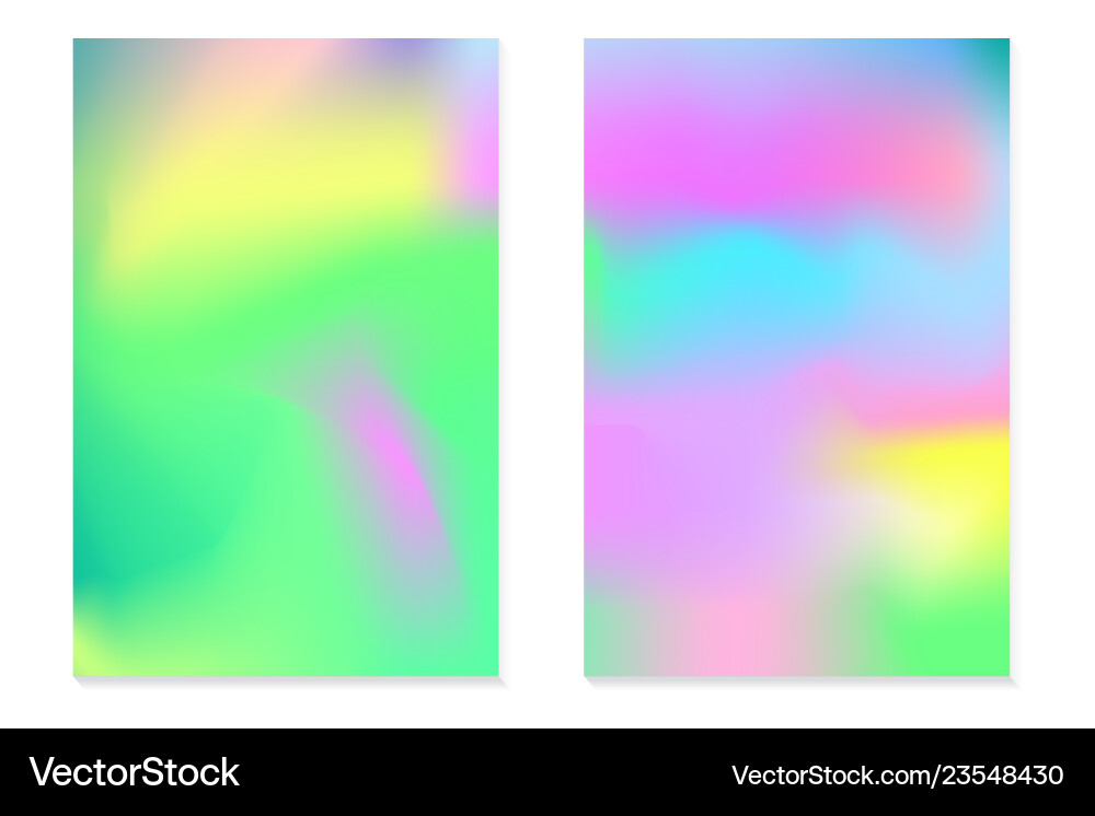 Gradient hologram backgrounds set of colorful vector image