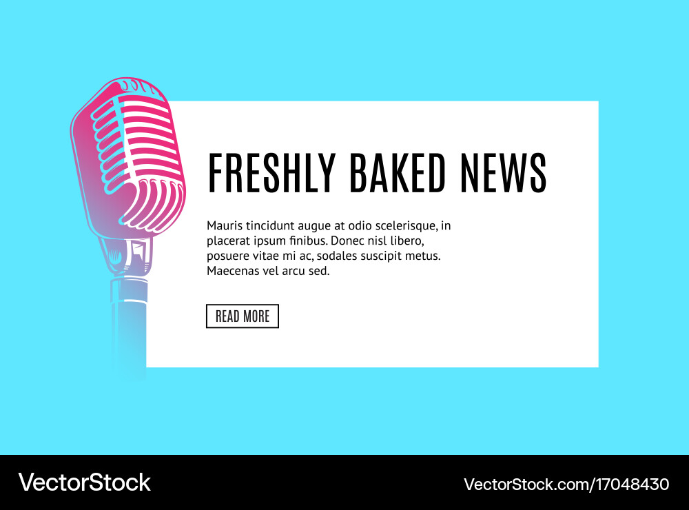 Gradient retro microphone vector image