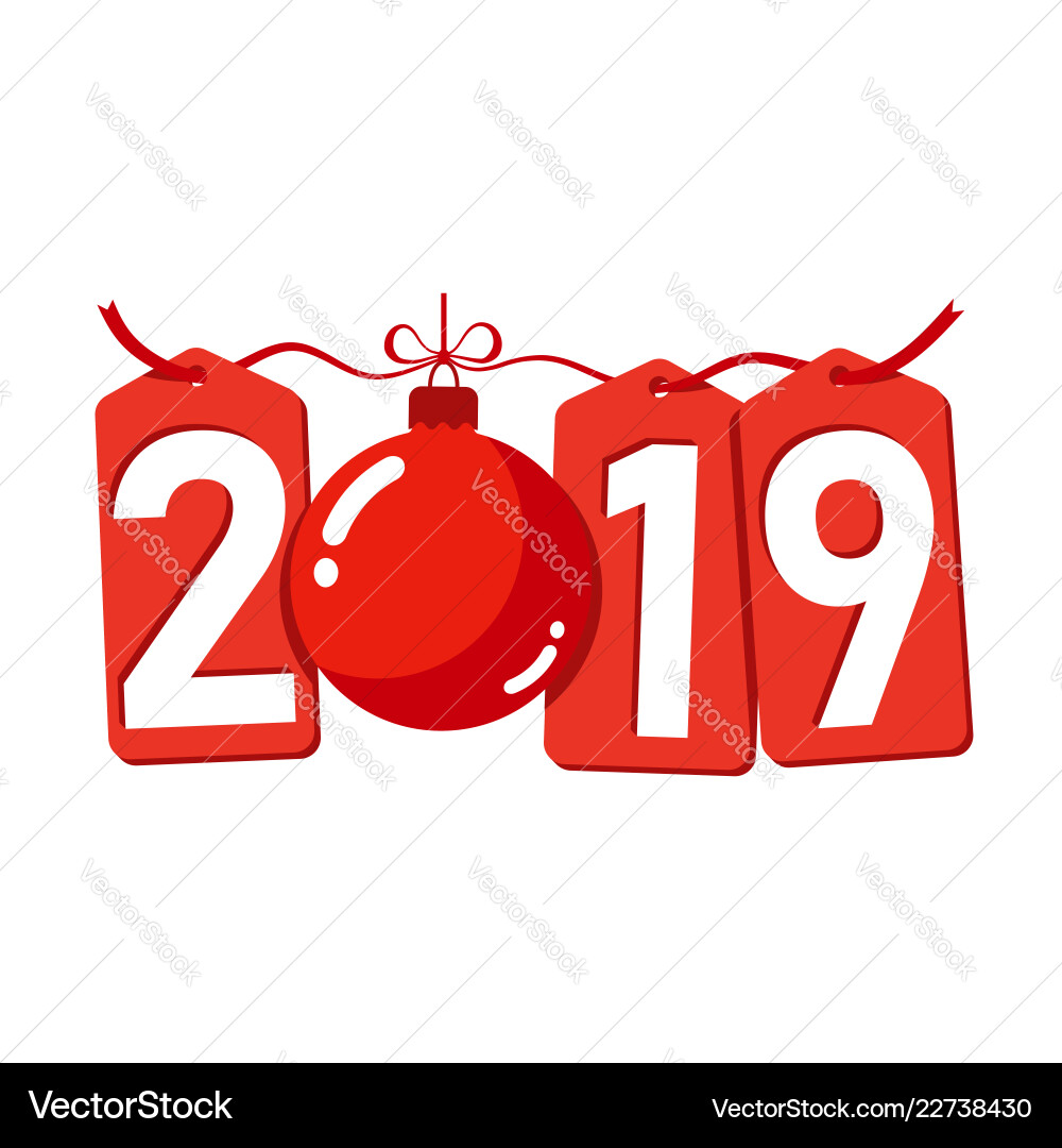 Happe new year gold background isolated 2019 Happe new year gold background isolated 2019 vector image