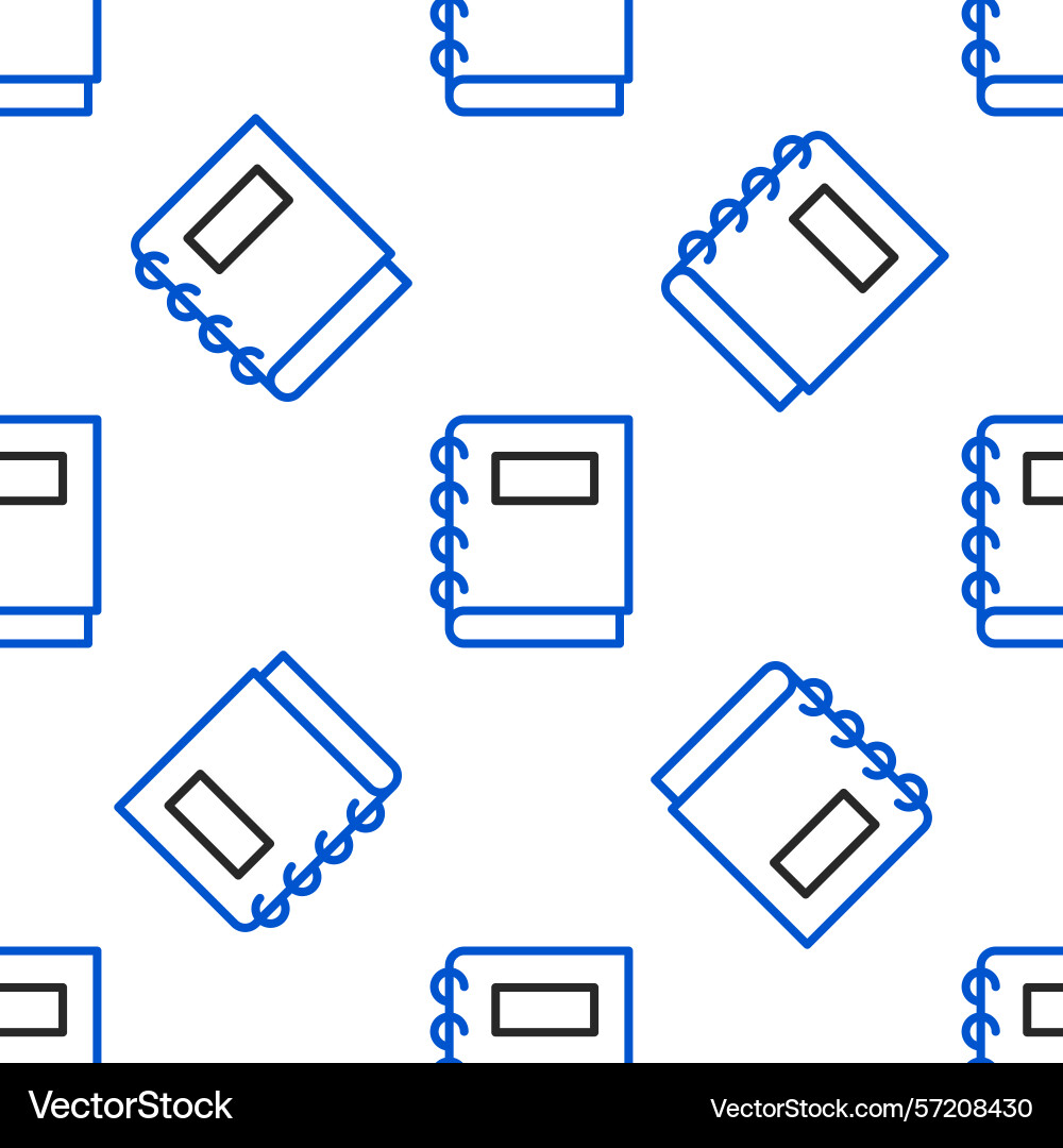Line notebook icon isolated seamless pattern Line notebook icon isolated seamless pattern vector image