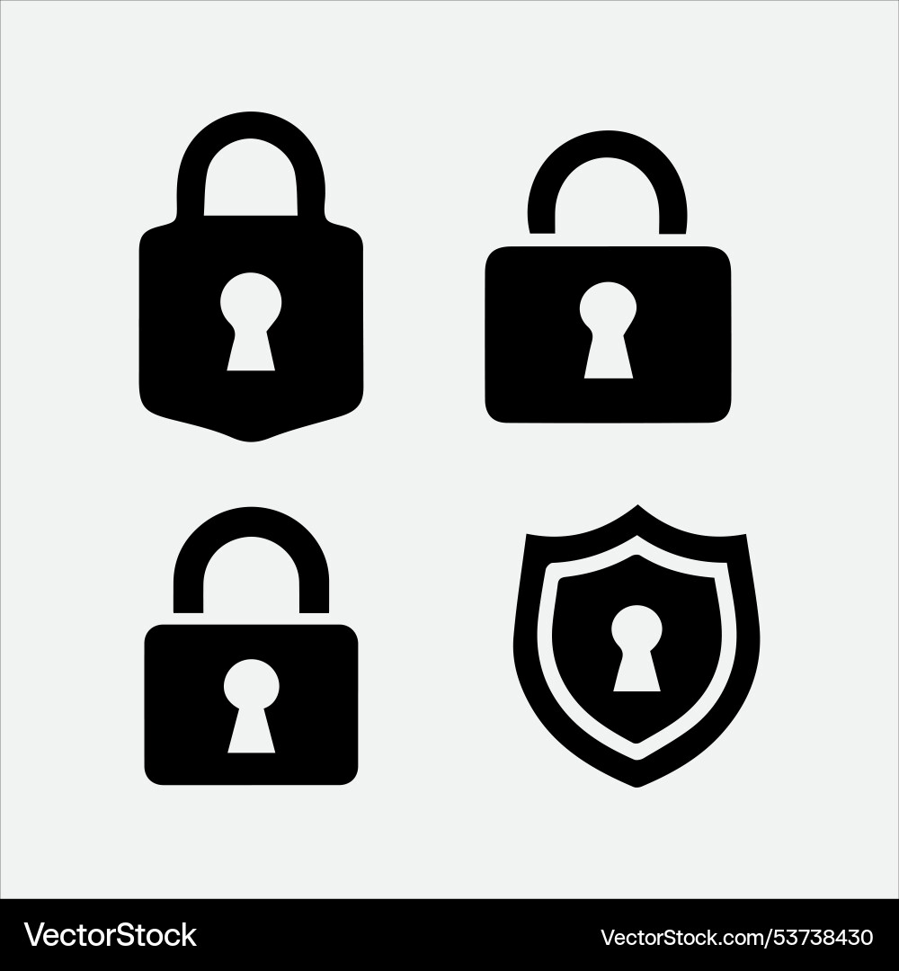Set of security shield icons Vector Image