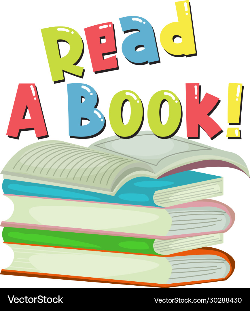 Stack of Books Reading Font vector image