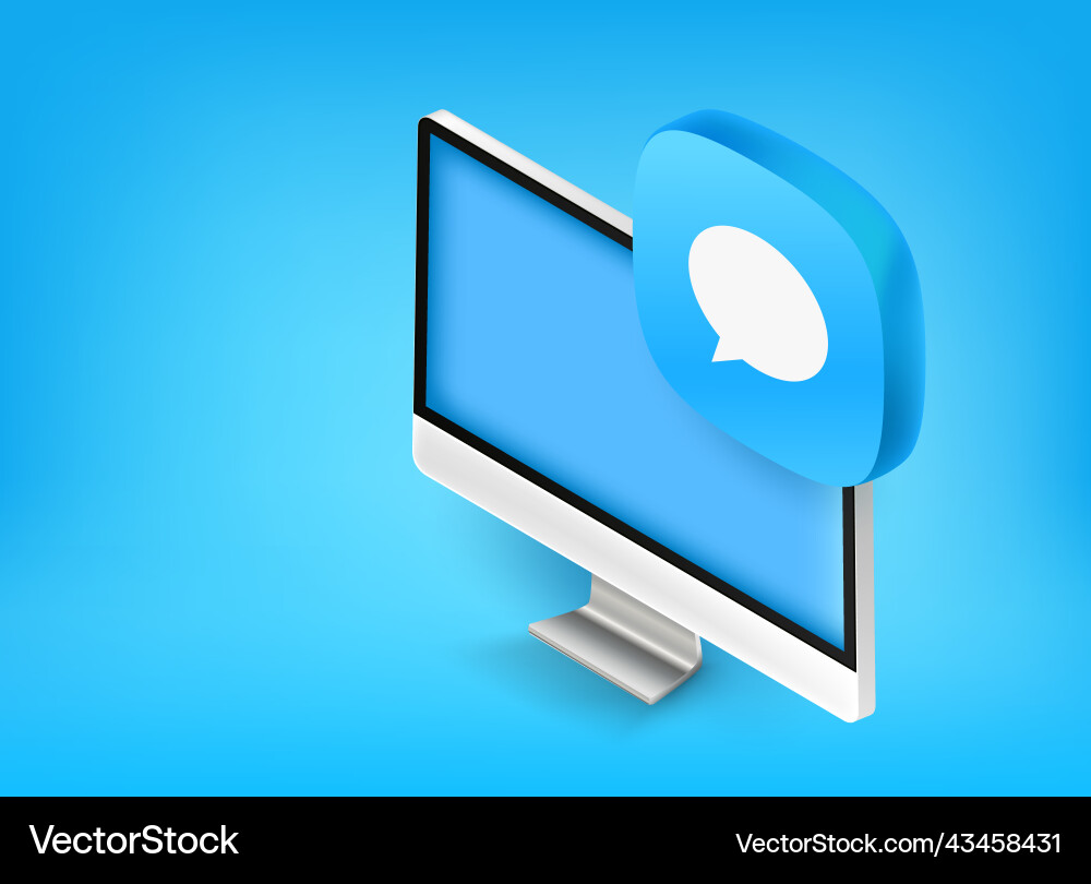 Communication via computer learning concept 3d vector image