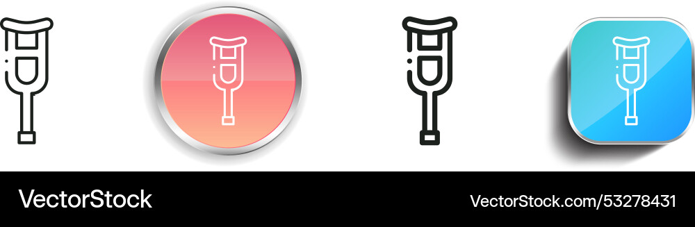 Crutch icon thin linear regular and button style Crutch icon thin linear regular and button style Vector Image