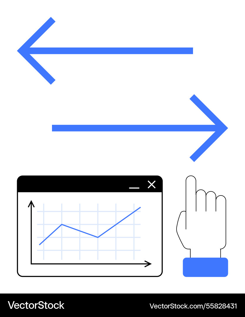 Data transfer and analysis with user interaction Data transfer and analysis with user interaction vector image