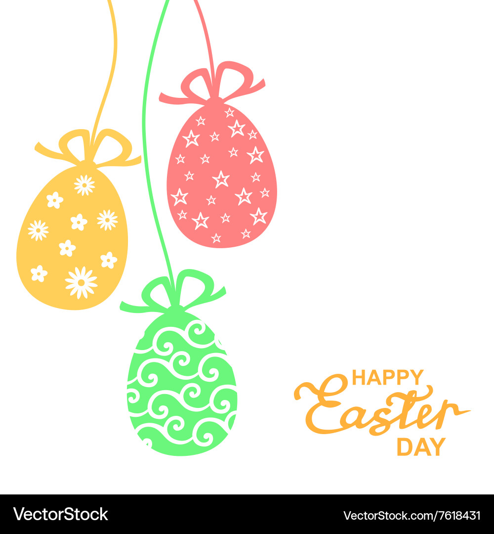 Easter Eggs Hanging Decorations Royalty Free Vector Image